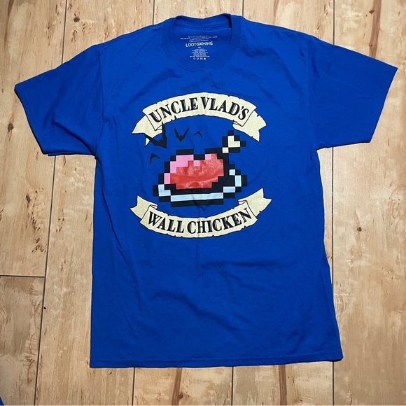 Loot Crate Exclusive Blue Uncle Vlad’s Wall Chicken Short Sleeve Tee Men’s SzMed - Picture 1 of 4
